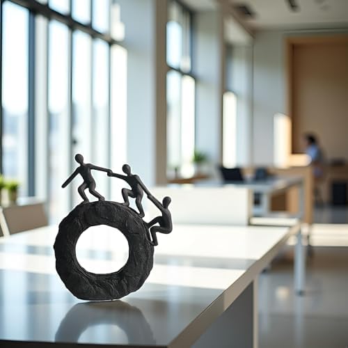 Abstract Sculpture - Living Room and Office Dynamic Climbing Wall Character Decoration, Black Statue 7x8x1.5 inches Elegant Black Home Decoration Gift Creativity - Image 5