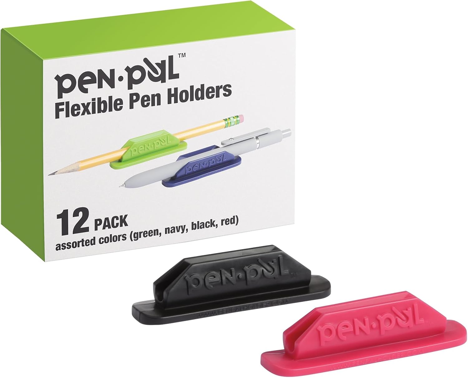 Pen Pal Pen Holders, Flexible Pen Holder, Writing Tool Organizer, Office and Teacher Supplies, Sticks to Clipboards, Asst Colors, 12 Pack (1009285) - Image 9