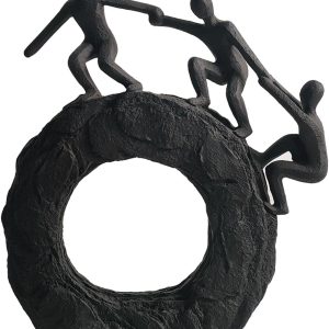 Abstract Sculpture – Living Room and Office Dynamic Climbing Wall Character Decoration, Black Statue 7x8x1.5 inches Elegant Black Home Decoration Gift Creativity