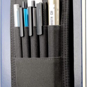 Pen Holder, Pencil Holder, Pen Sleeve Case for Hard Cover Journals, Notebooks, Books, Binders, Hold Multi Pens Pencils Rulers Durable Fabrics, Detachable, Elastic Band. Black.