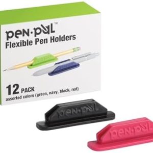 Pen Pal Pen Holders, Flexible Pen Holder, Writing Tool Organizer, Office and Teacher Supplies, Sticks to Clipboards, Asst Colors, 12 Pack (1009285)
